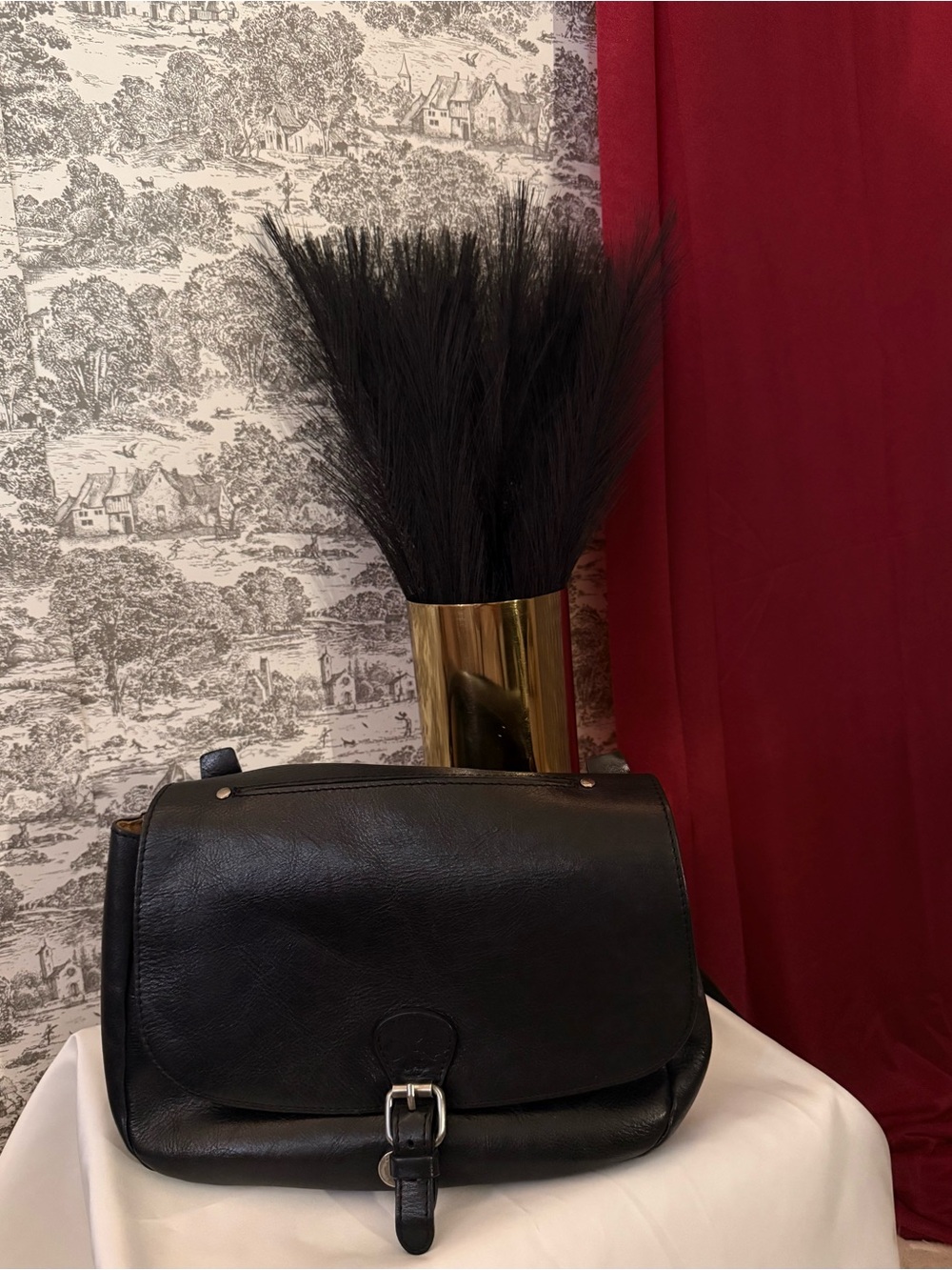 Patricia Nash London Heritage Black Leather Saddle Bag | The Midnight Rider